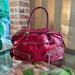 GUCCI Red Leather Sabrina Satchel