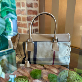 BURBERRY Vintage Nova Check Boston Satchel Bag