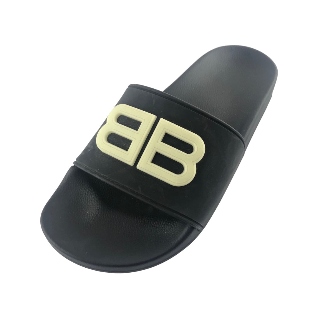 Mens Pool Slide Sandal in White Black  Balenciaga AU