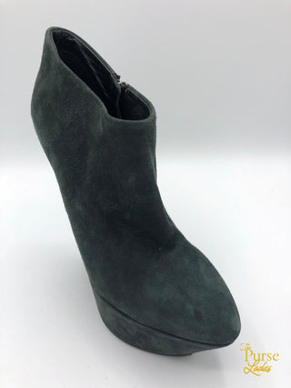 Giuseppe Gray Suede Sculpted Wedge Bootie Sz 39