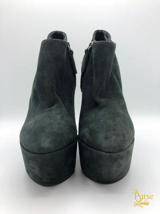 Giuseppe Gray Suede Sculpted Wedge Bootie Sz 39