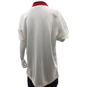 GUCCI White Cotton Web Collar Polo Shirt
