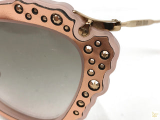 MIU MIU SMU04Q Pink Studded Cateye Sunglasses