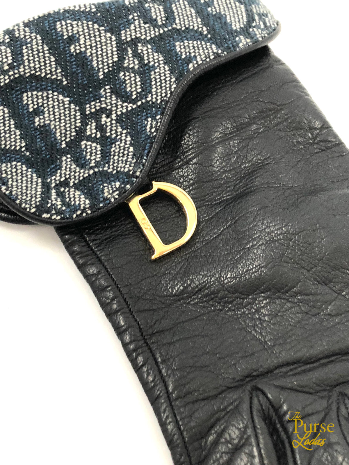 CHRISTIAN DIOR Black Lambskin Leather Trotter Saddle Gloves - The Purse  Ladies