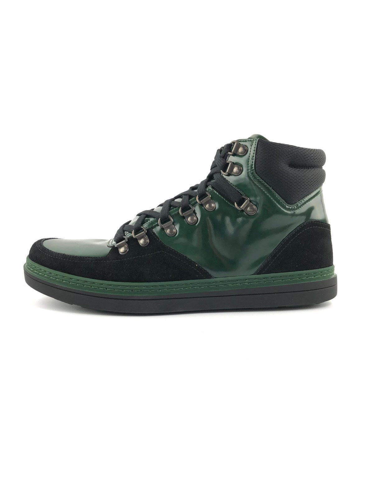 GUCCI Dark Green Suede Contrast Combo MENS High Top Sneakers Size 8 - The  Purse Ladies