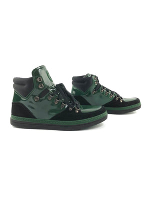 GUCCI Dark Green Suede Contrast Combo MENS High Top Sneakers Size 8 - The  Purse Ladies