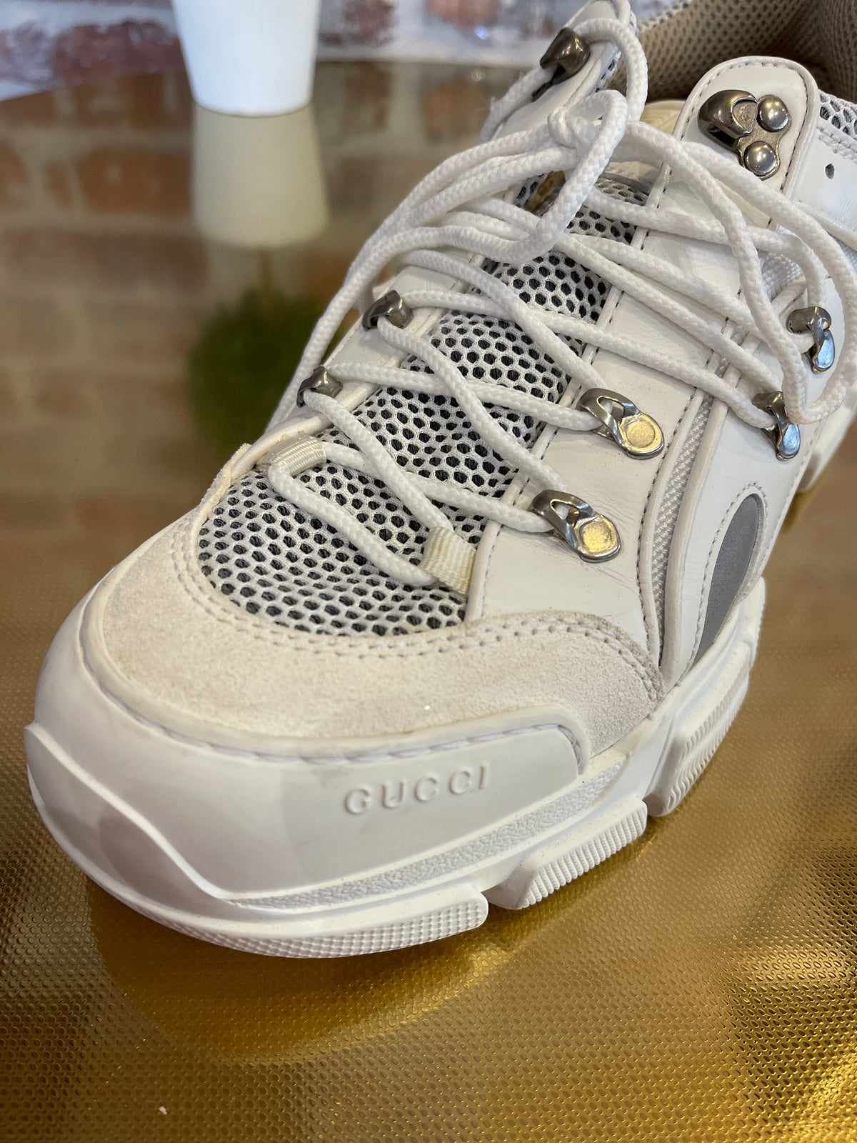 Gucci White Flash Trek Men’s Sneakers