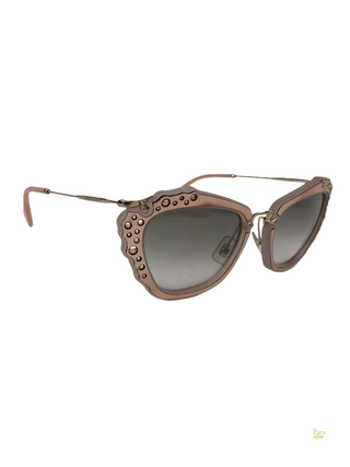 MIU MIU SMU04Q Pink Studded Cateye Sunglasses