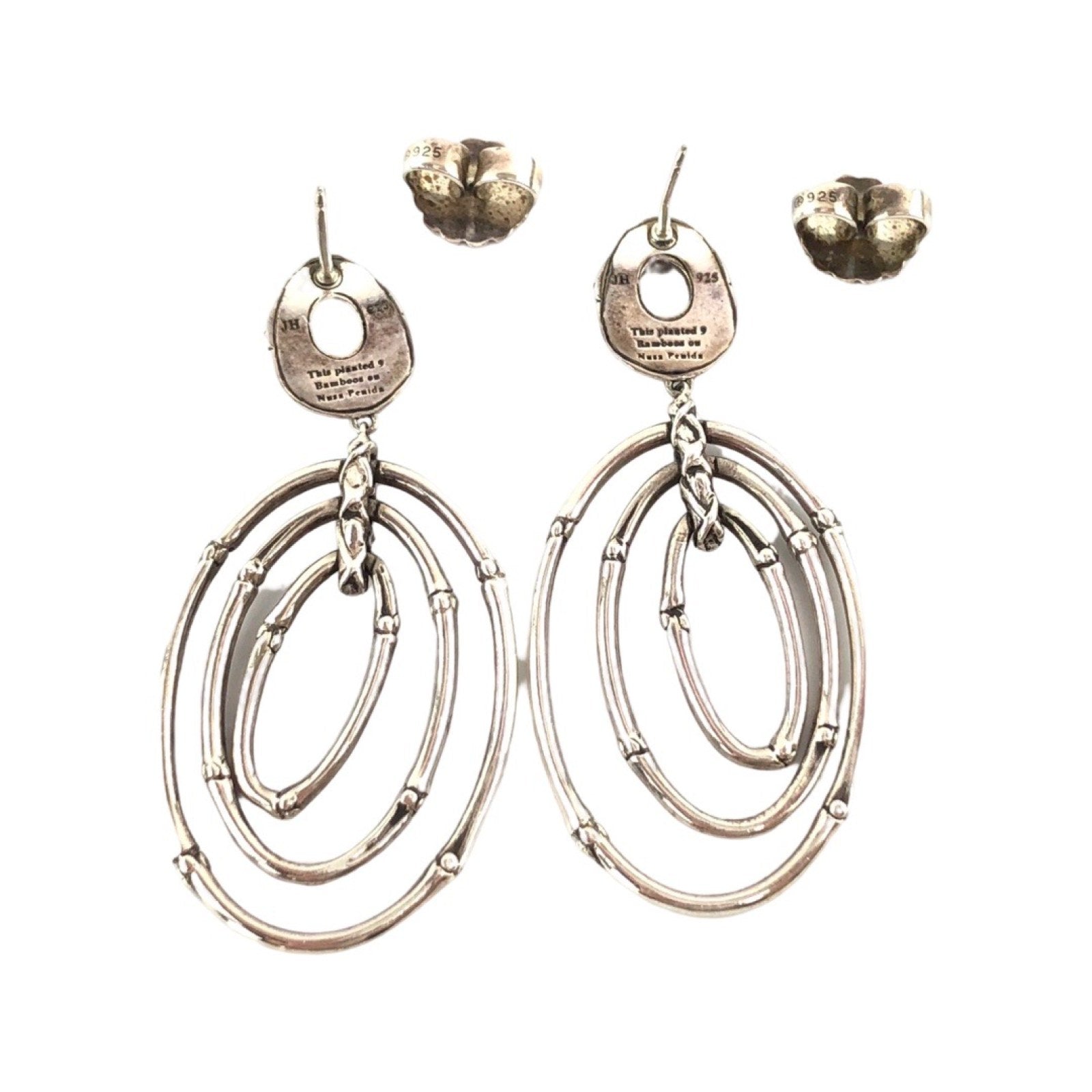 JOHN HARDY Sterling Silver Triple Bamboo Drop Earrings - The Purse