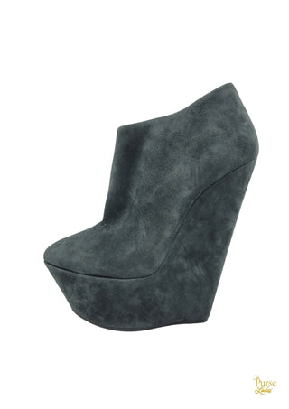 Giuseppe Gray Suede Sculpted Wedge Bootie Sz 39