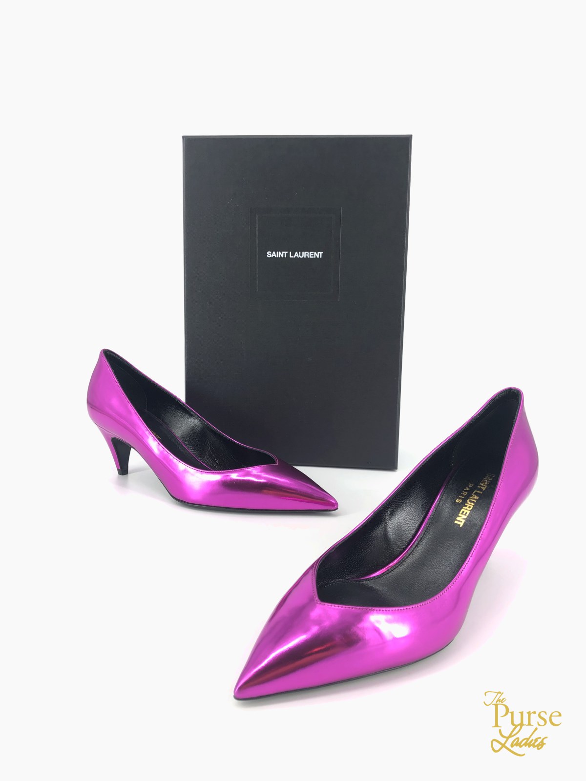 LOUIS VUITTON Patent leather Pumps Shoes 36.5 Purple Authentic Women Used